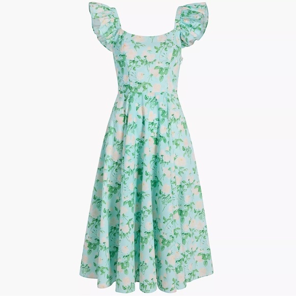 Hill House Blue Roses Floral Daphne Midi Dress Size 2XL - Picture 2 of 12